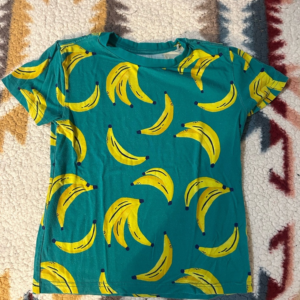 Little Sleepies Teal Short Sleeve Tee with Yellow Banana Print